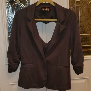 Starling brand Juniors size large 3/4 ruched sleeve fashion jacket.